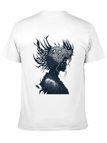 Stylish Black T-Shirt with Warrior Graphic Design