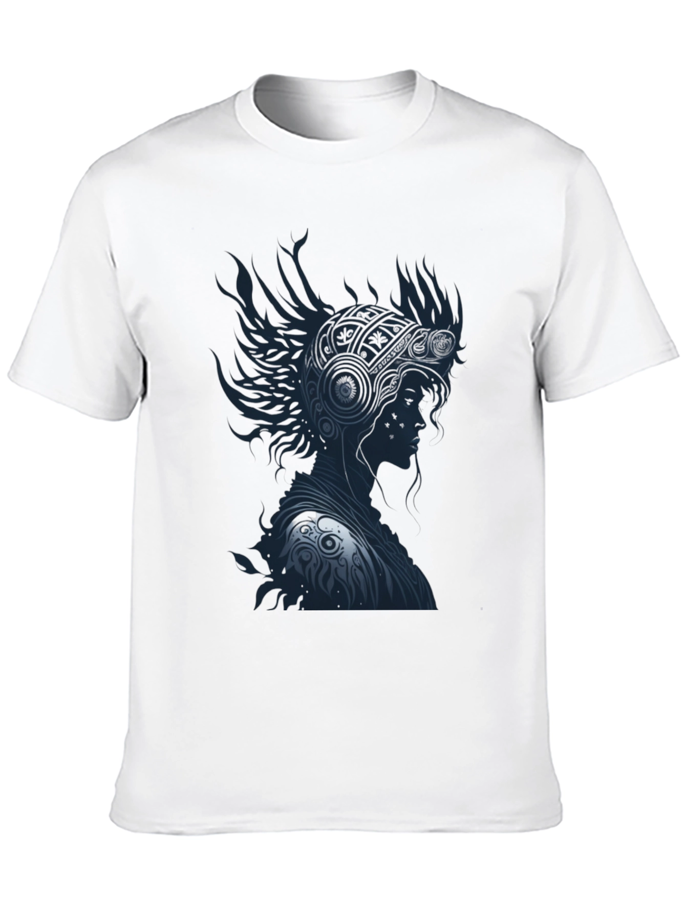 Stylish Black T-Shirt with Warrior Graphic Design