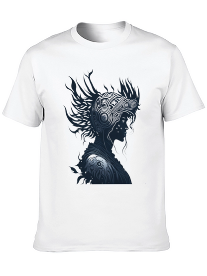 Stylish Black T-Shirt with Warrior Graphic Design