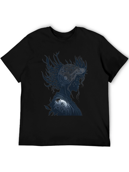 Stylish Black T-Shirt with Warrior Graphic Design
