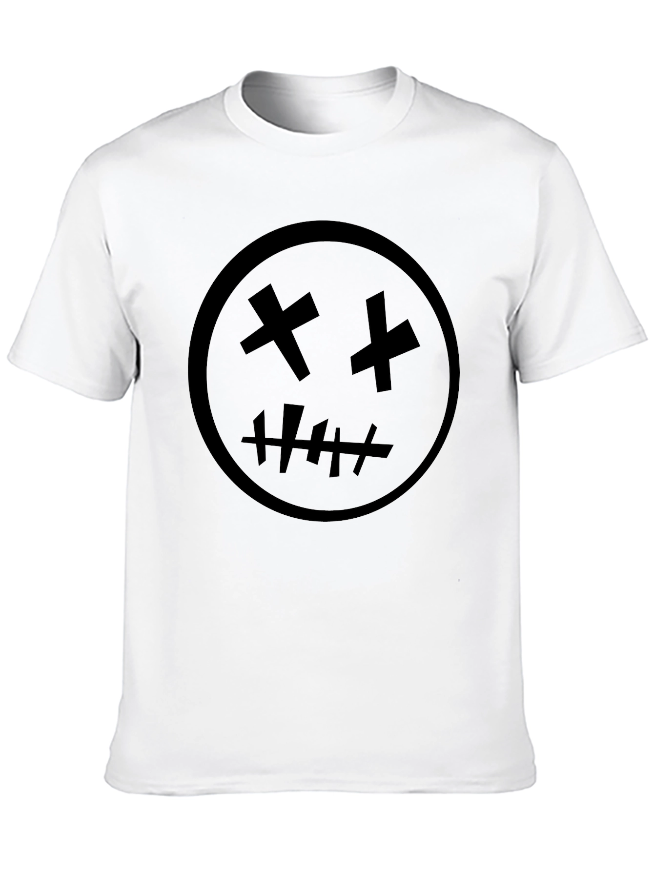 Black Graphic Tee - X Eyes Stitched Mouth