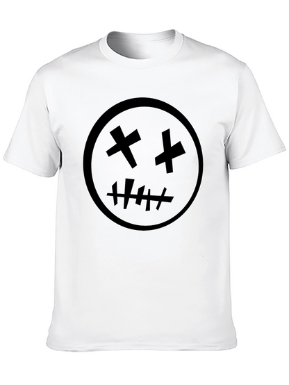 Black Graphic Tee - X Eyes Stitched Mouth