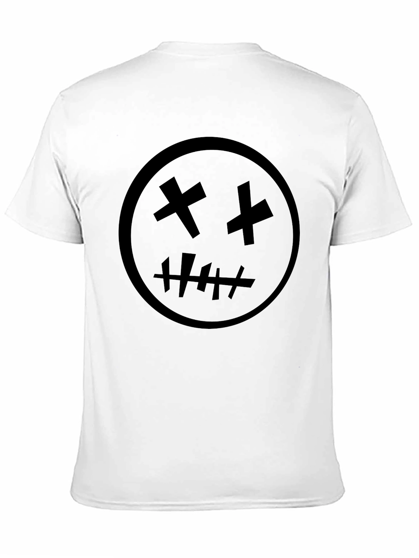 Black Graphic Tee - X Eyes Stitched Mouth