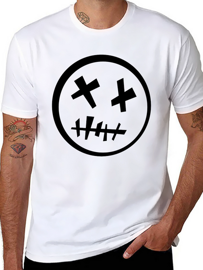 Black Graphic Tee - X Eyes Stitched Mouth