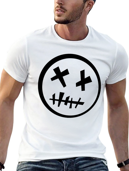 Black Graphic Tee - X Eyes Stitched Mouth