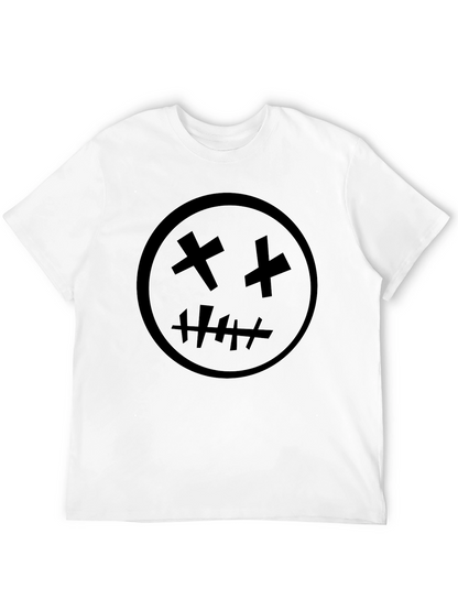 Black Graphic Tee - X Eyes Stitched Mouth