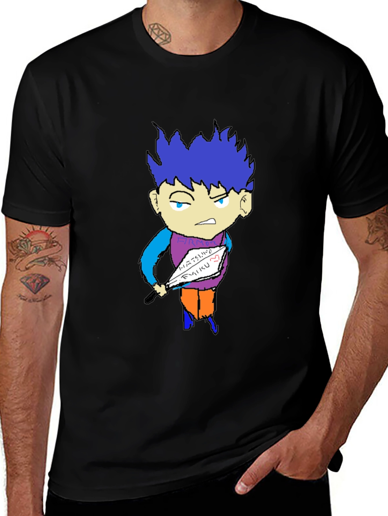 Unique Graphic Tee - Anime Style Cartoon Print