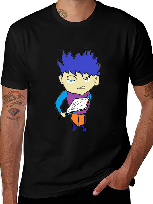 Unique Graphic Tee - Anime Style Cartoon Print
