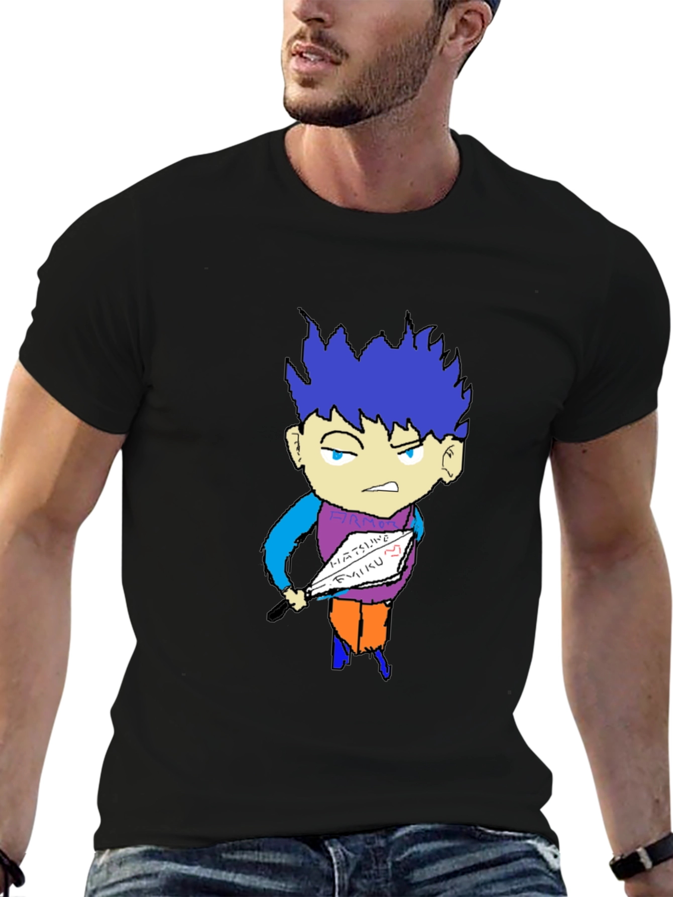 Unique Graphic Tee - Anime Style Cartoon Print