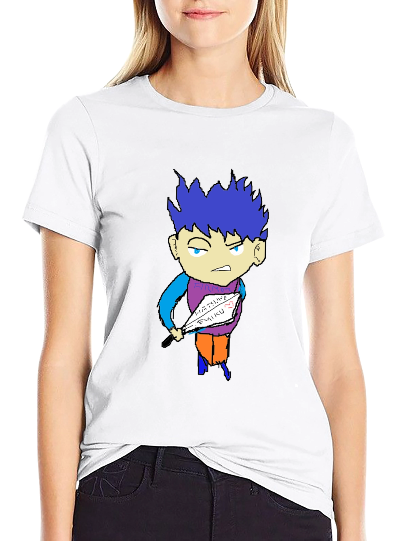 Unique Graphic Tee - Anime Style Cartoon Print