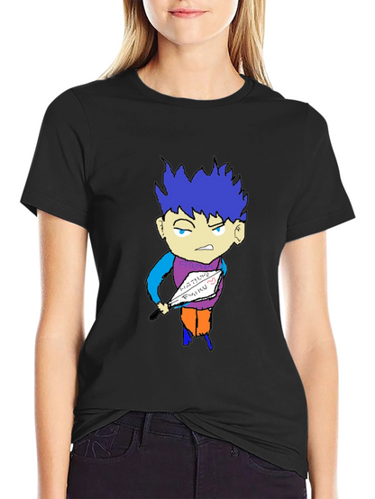 Unique Graphic Tee - Anime Style Cartoon Print