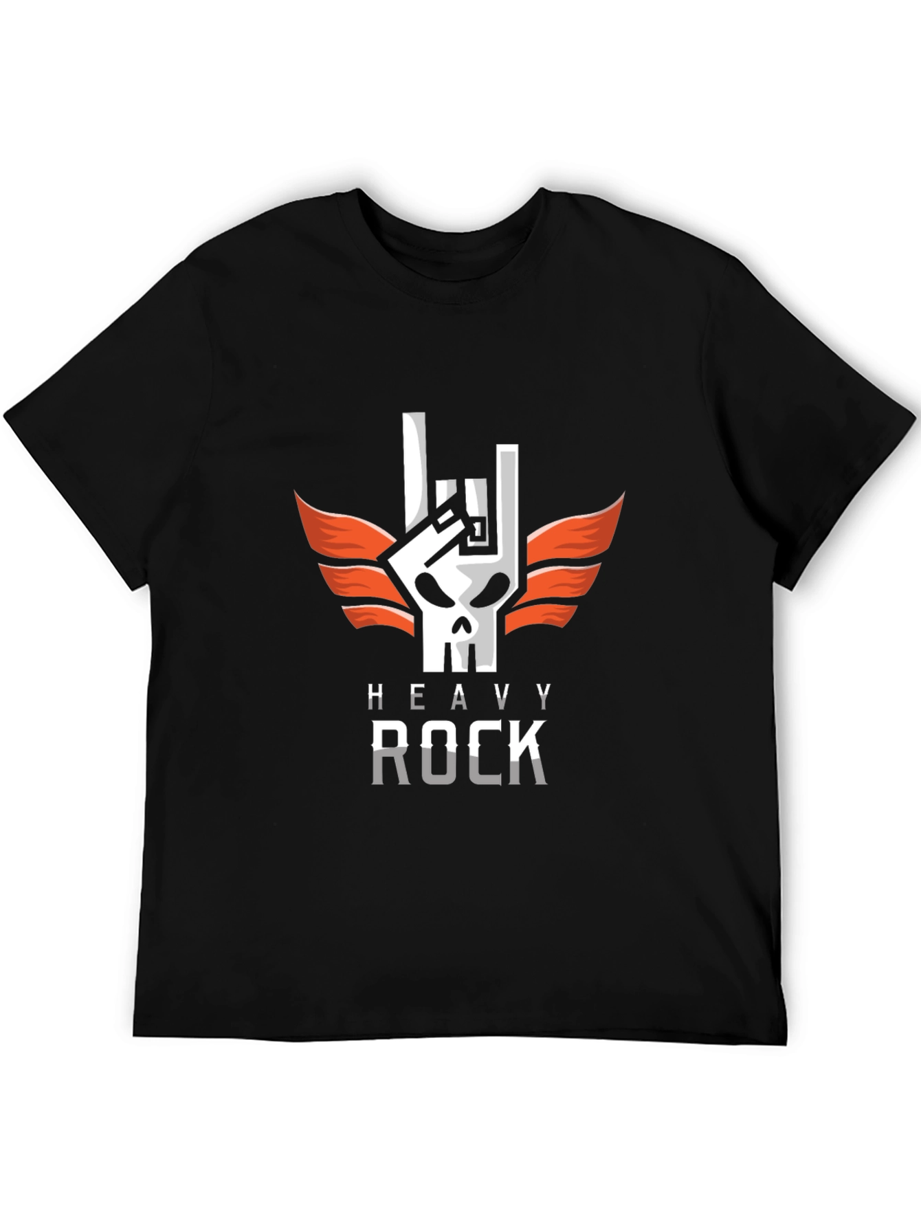 Heavy Rock Skull Graphic Tee - Black