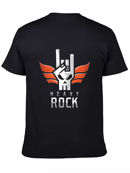 Heavy Rock Skull Graphic Tee - Black