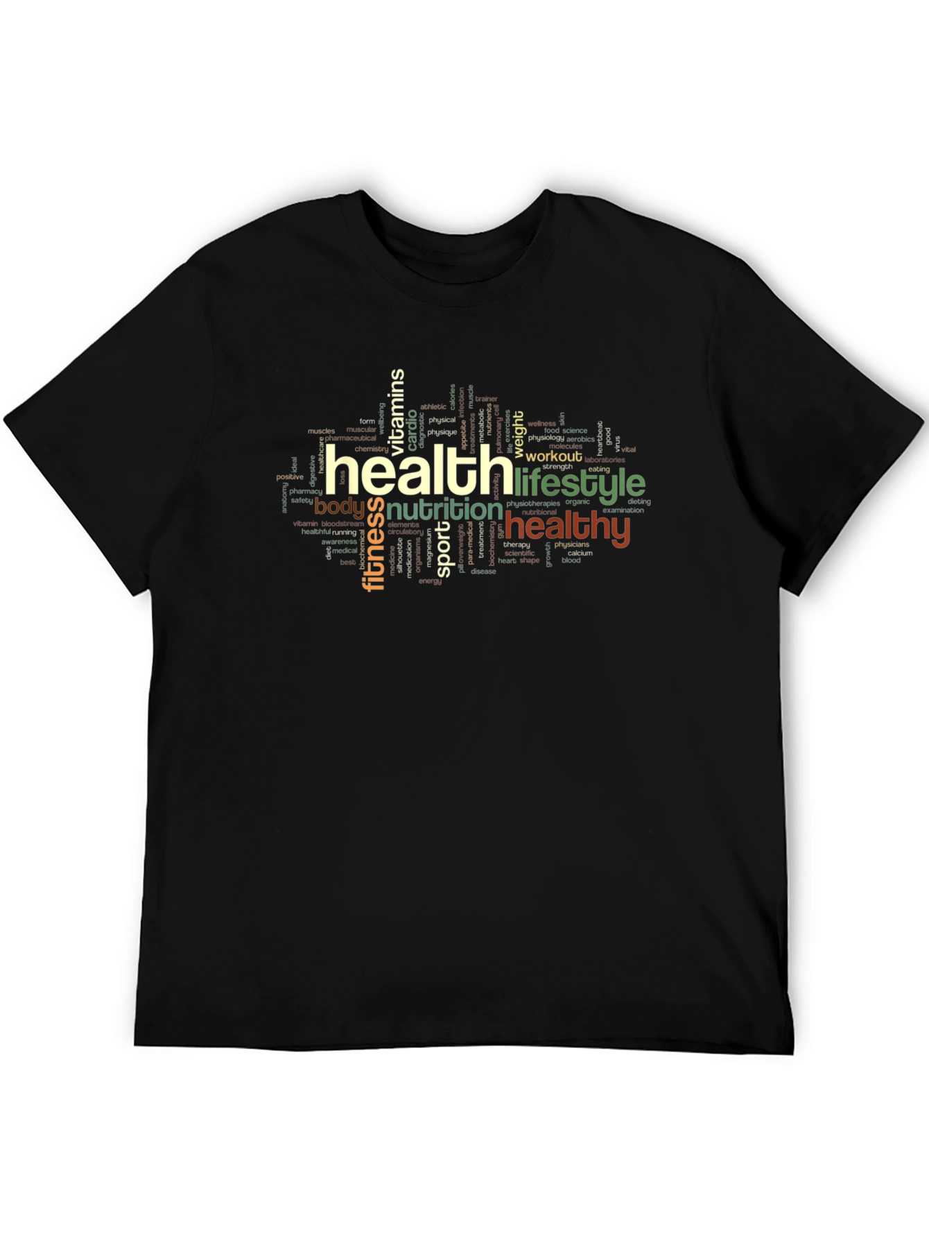 Health & Lifestyle Word Art T-Shirt