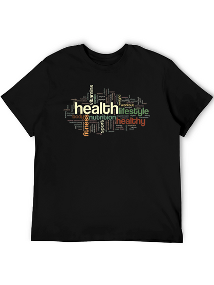 Health & Lifestyle Word Art T-Shirt