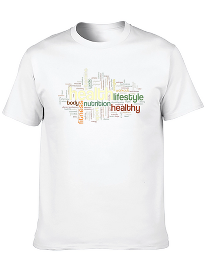 Health & Lifestyle Word Art T-Shirt