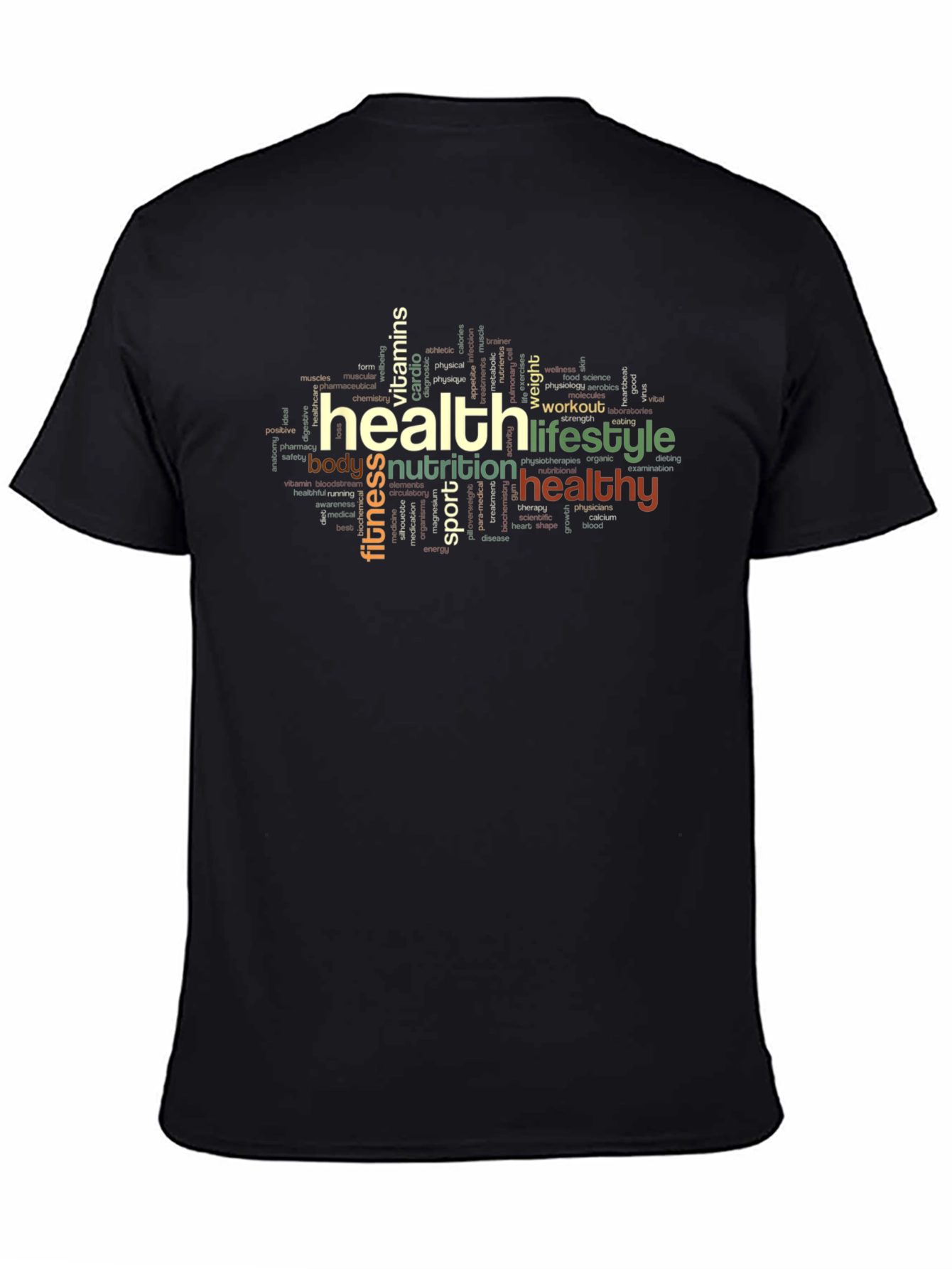 Health & Lifestyle Word Art T-Shirt