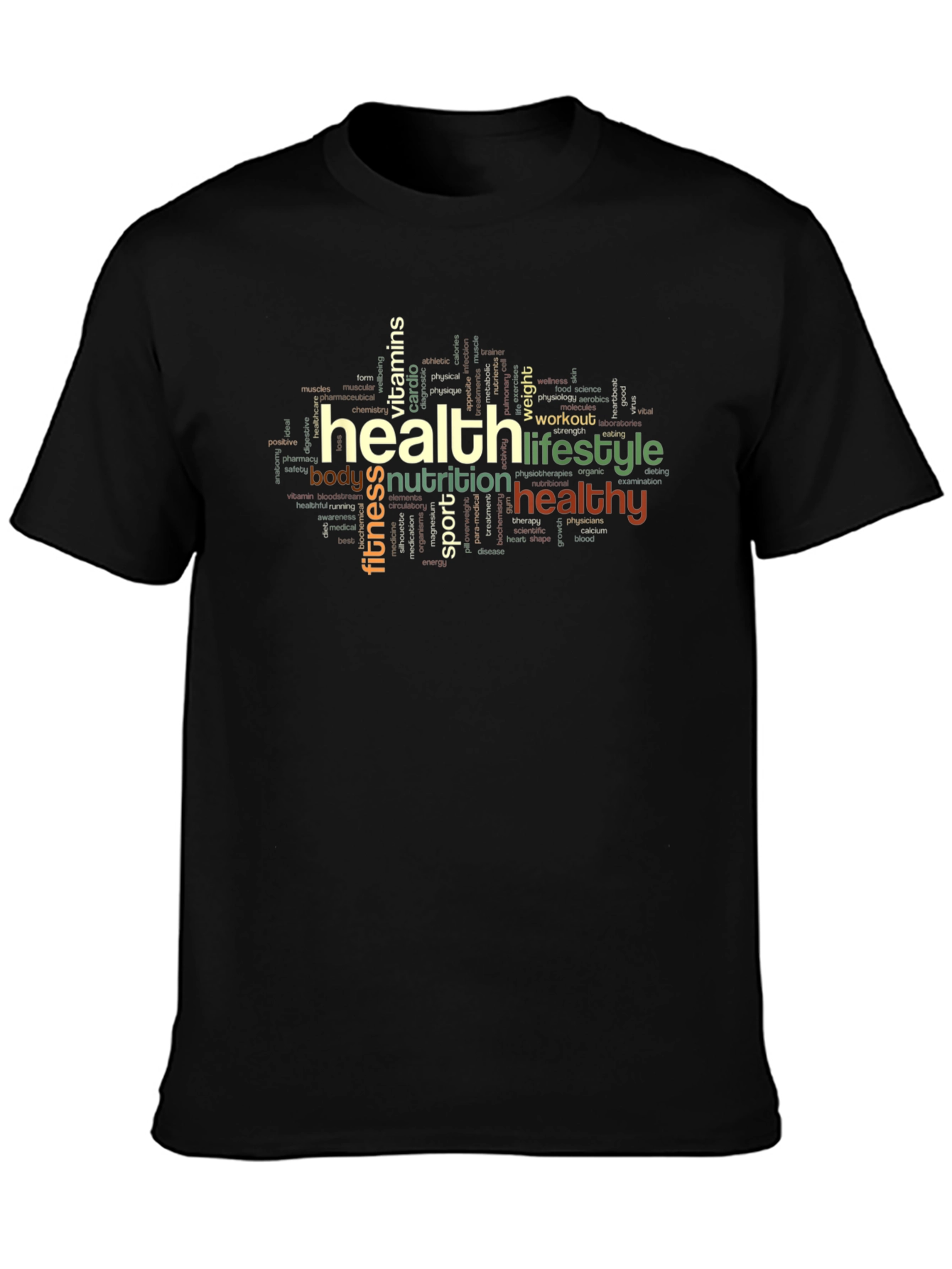 Health & Lifestyle Word Art T-Shirt