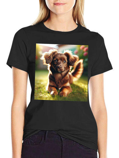 Cute Dog Graphic Tee - Unisex Black T-Shirt