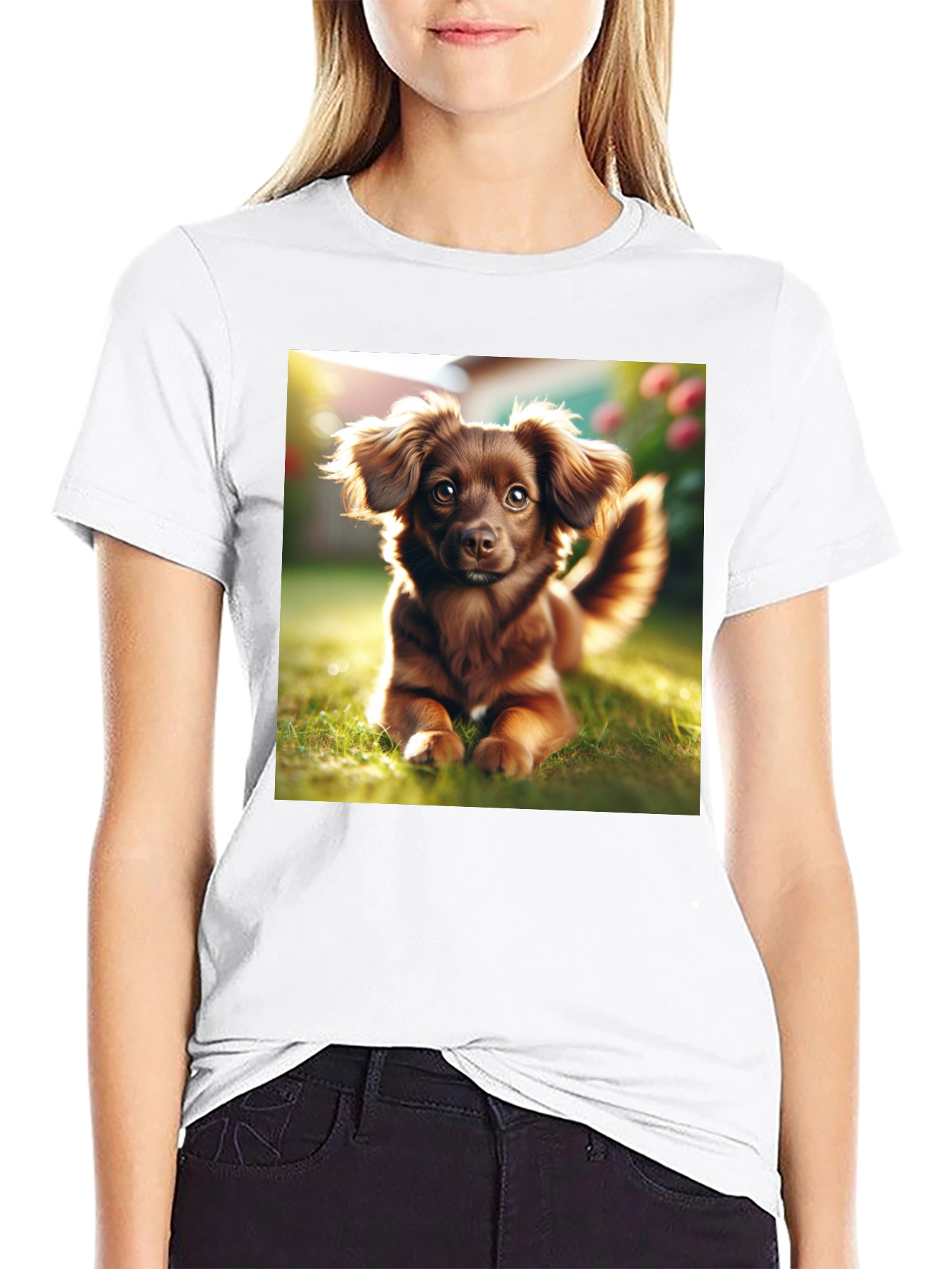 Cute Dog Graphic Tee - Unisex Black T-Shirt
