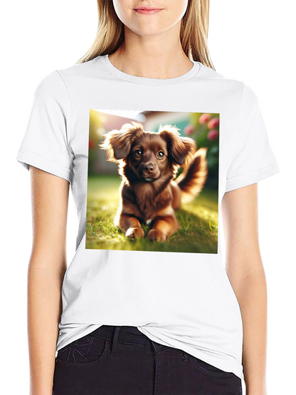Cute Dog Graphic Tee - Unisex Black T-Shirt