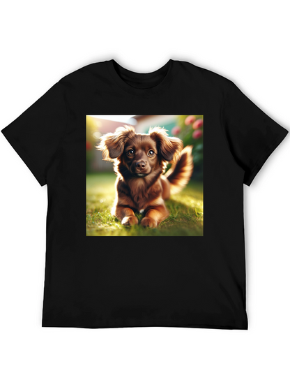 Cute Dog Graphic Tee - Unisex Black T-Shirt