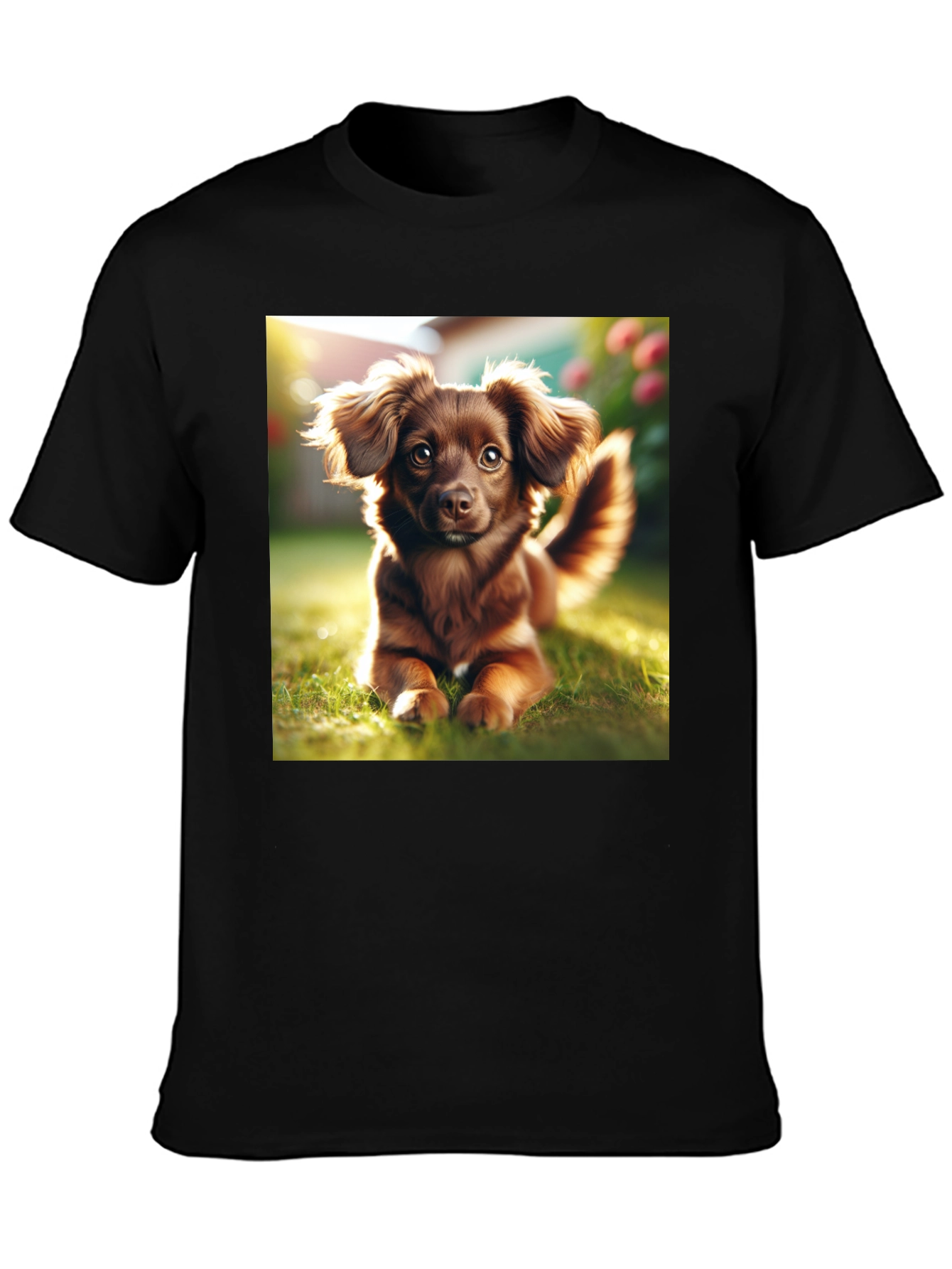 Cute Dog Graphic Tee - Unisex Black T-Shirt