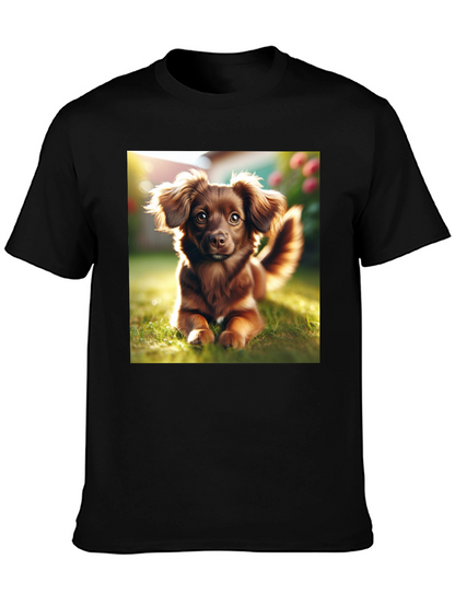 Cute Dog Graphic Tee - Unisex Black T-Shirt