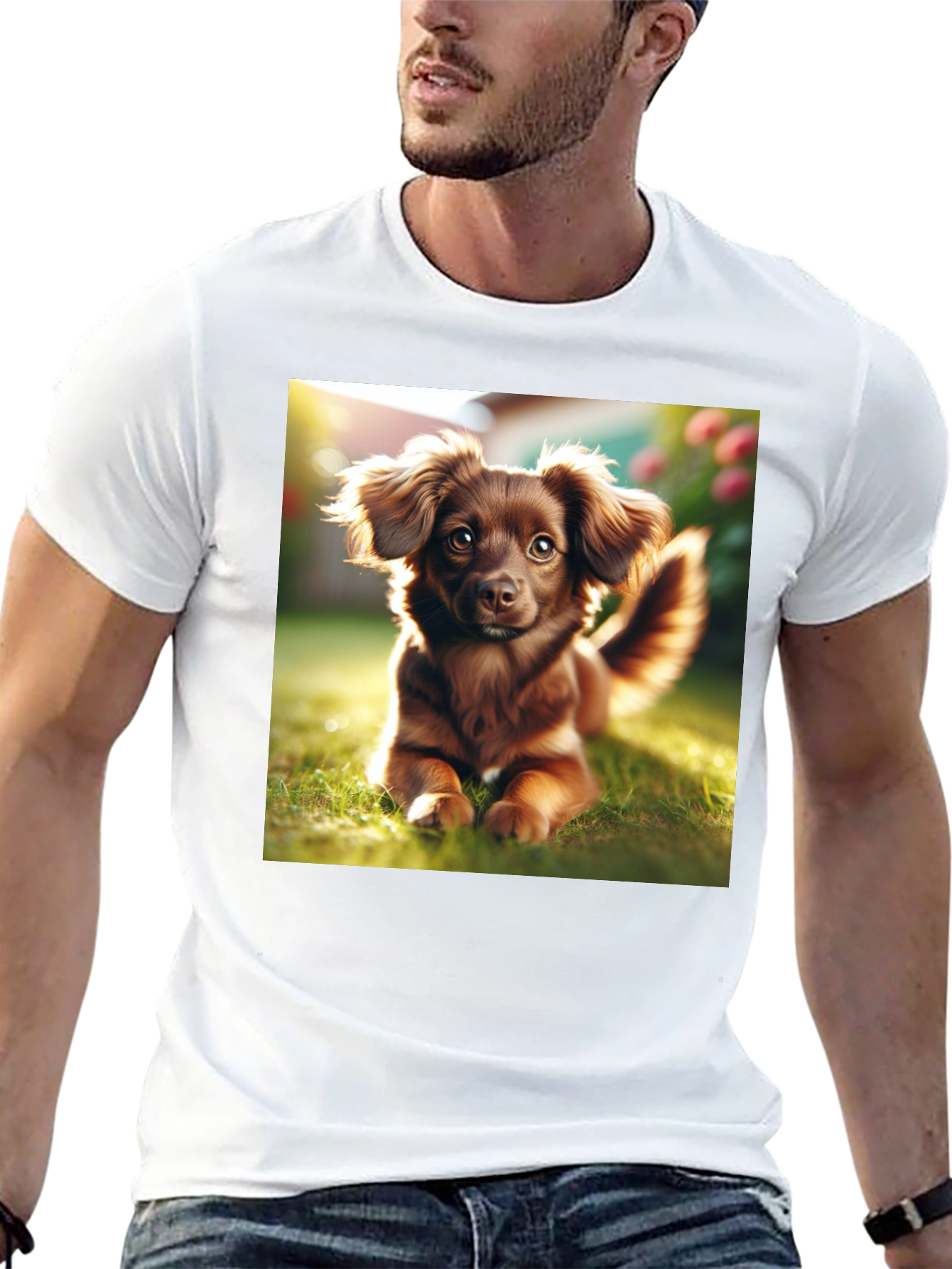 Cute Dog Graphic Tee - Unisex Black T-Shirt