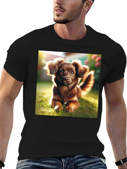 Cute Dog Graphic Tee - Unisex Black T-Shirt