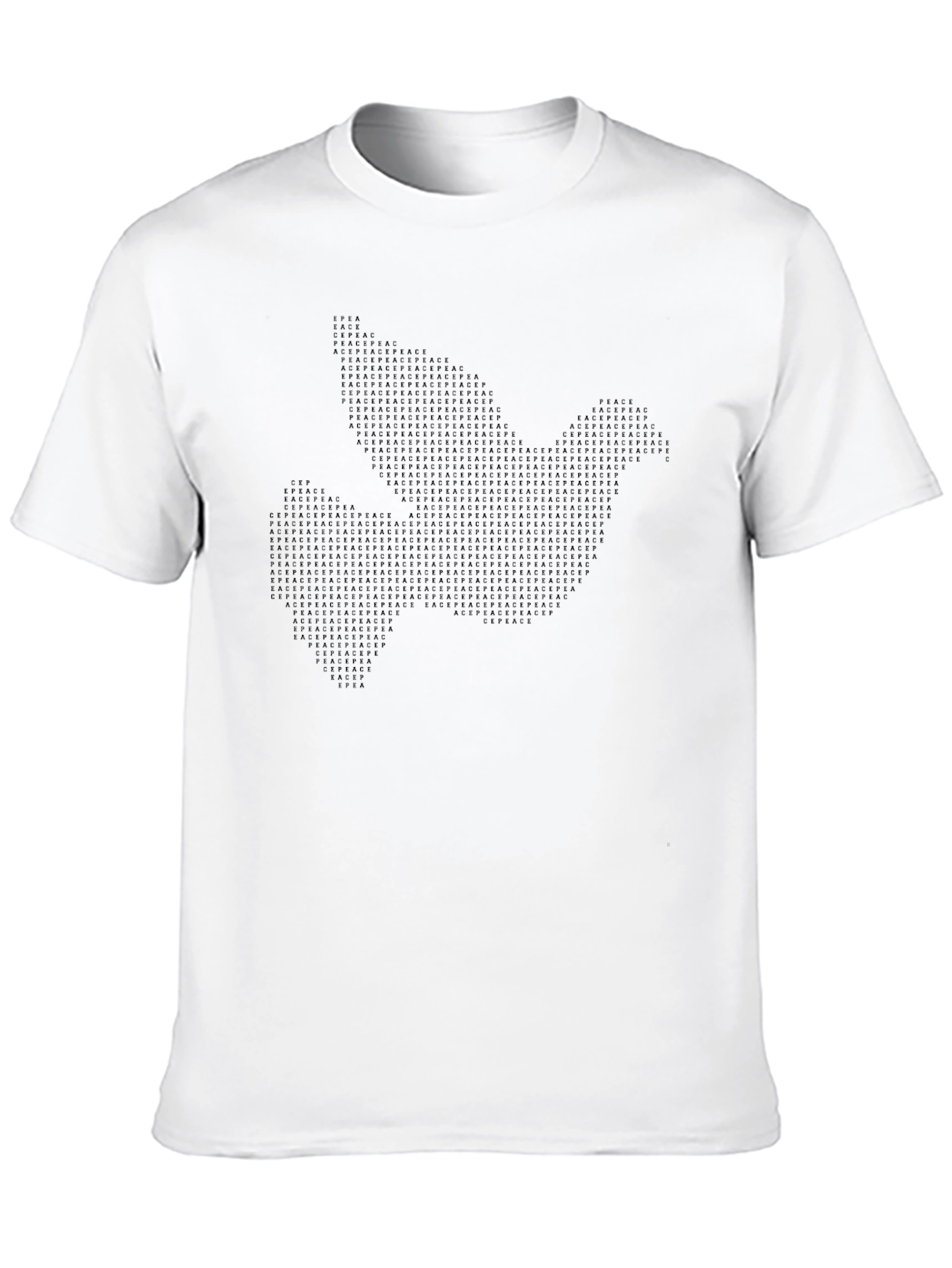 Peace Dove Graphic Print Black Crew Neck T-Shirt
