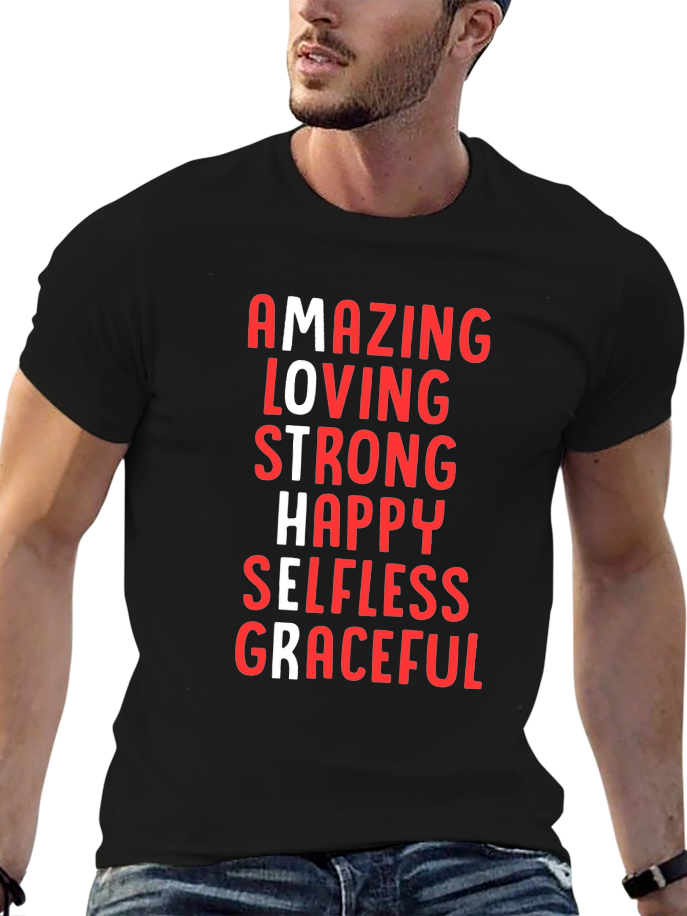 Amazing Mother Graphic Tee - Black