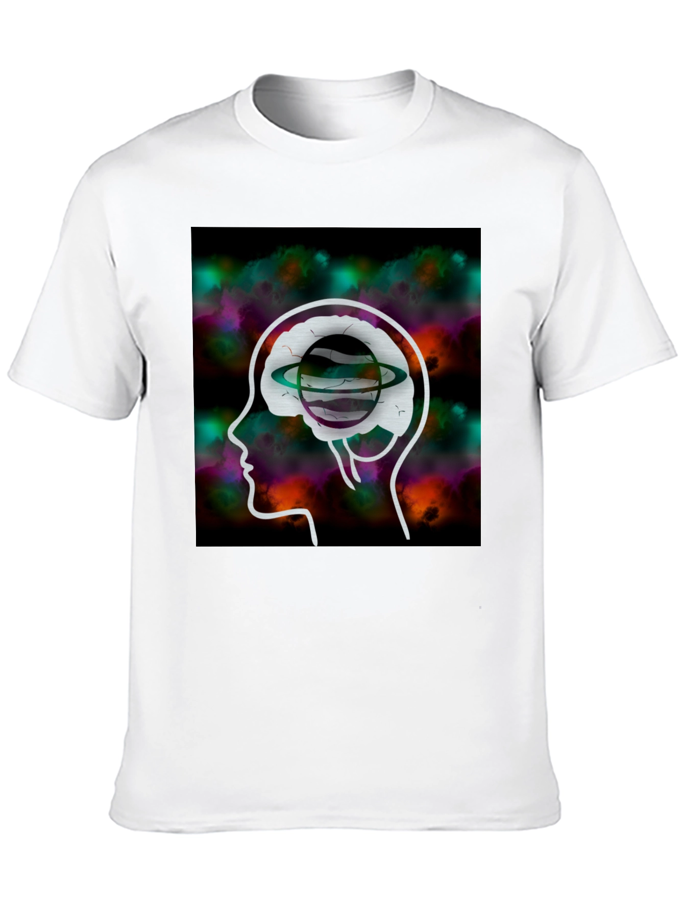 Brain Planet Graphic Tee - Creative Black T-Shirt