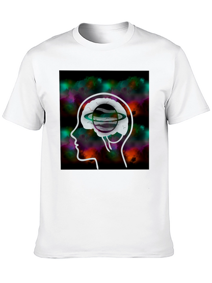 Brain Planet Graphic Tee - Creative Black T-Shirt