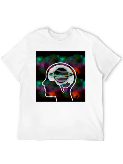 Brain Planet Graphic Tee - Creative Black T-Shirt