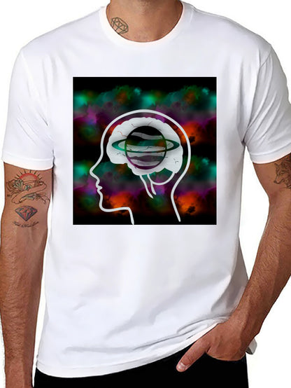 Brain Planet Graphic Tee - Creative Black T-Shirt