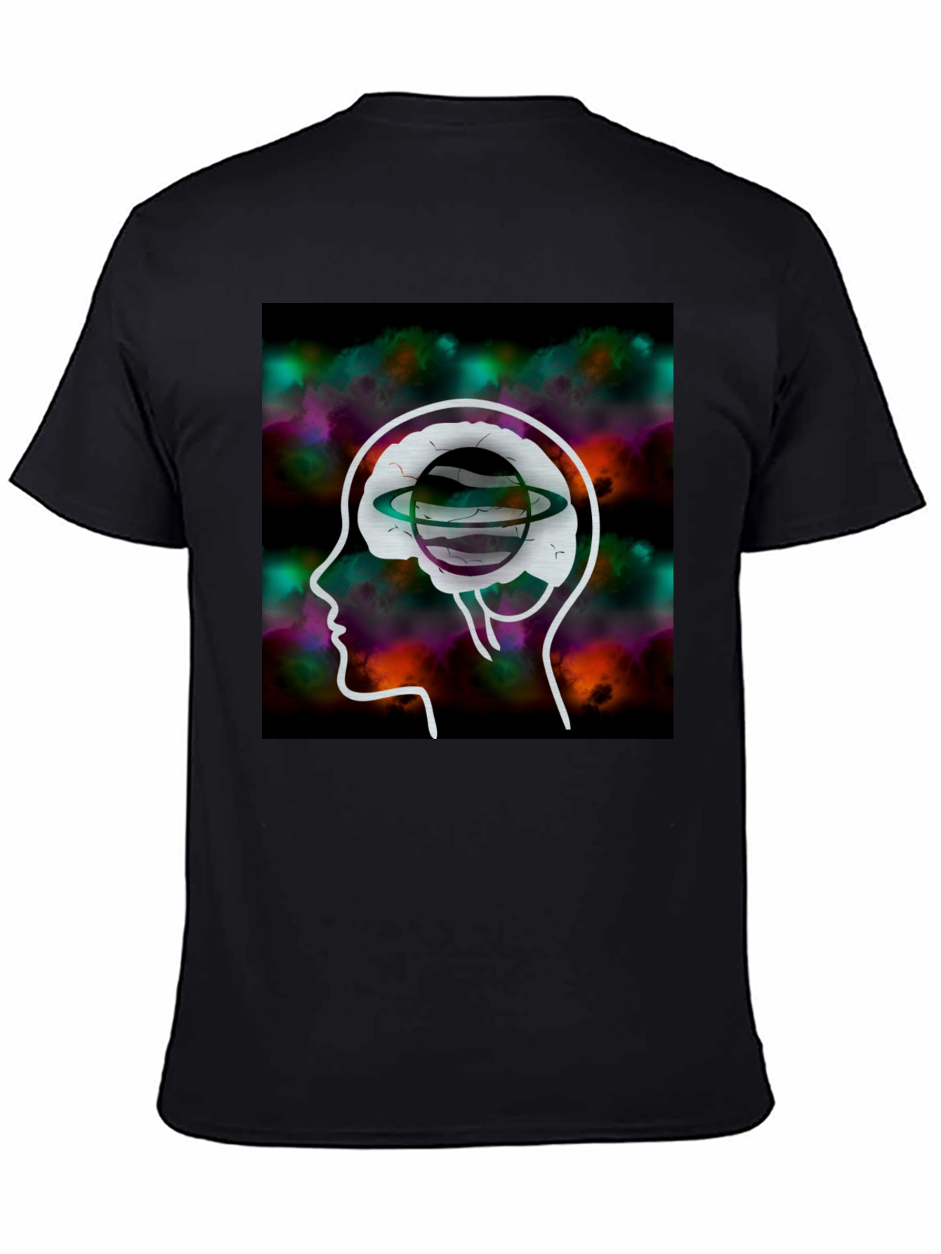 Brain Planet Graphic Tee - Creative Black T-Shirt