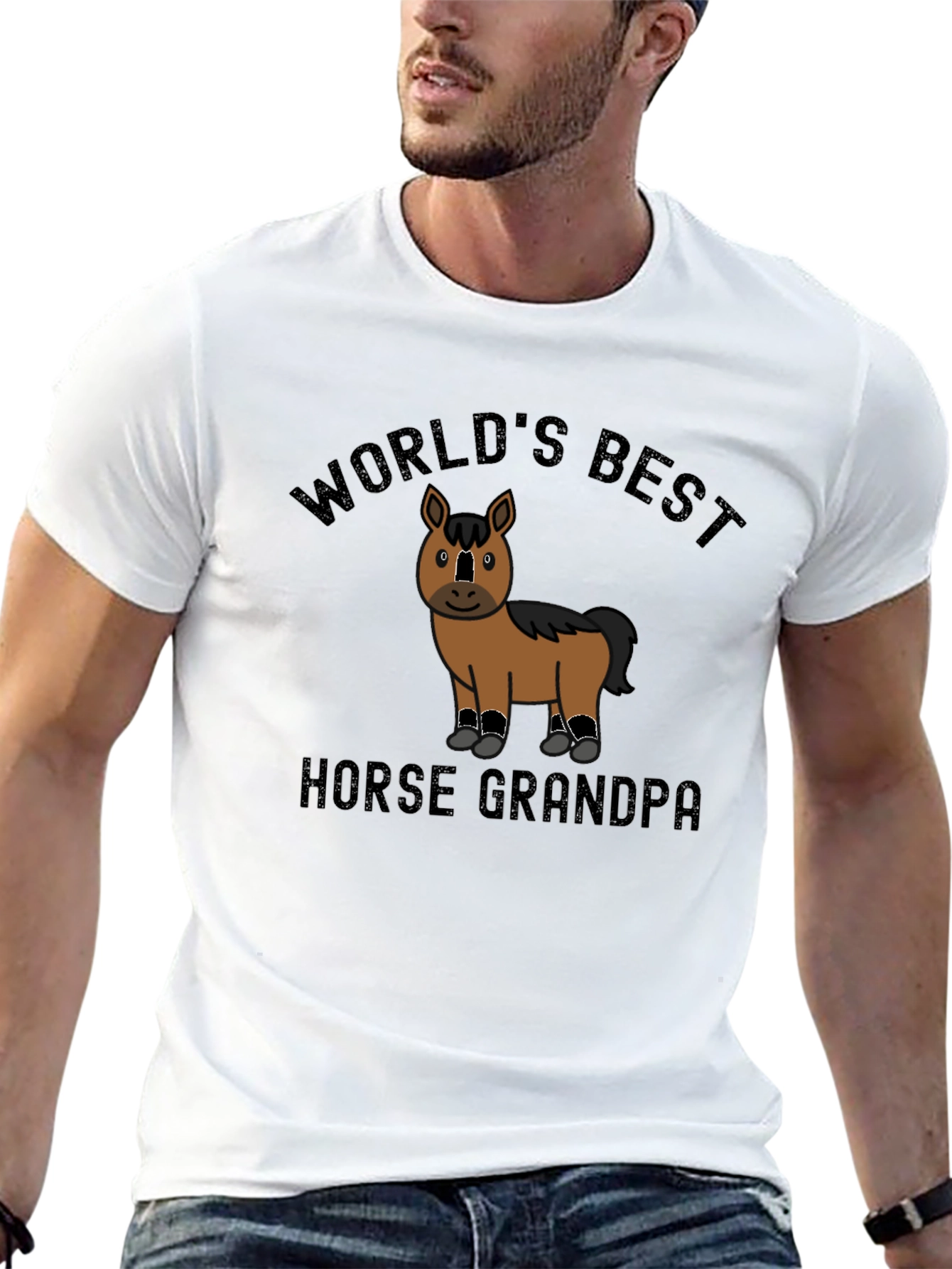 Worlds Best Horse Grandpa Novelty T-Shirt