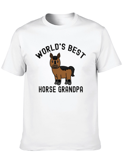 Worlds Best Horse Grandpa Novelty T-Shirt