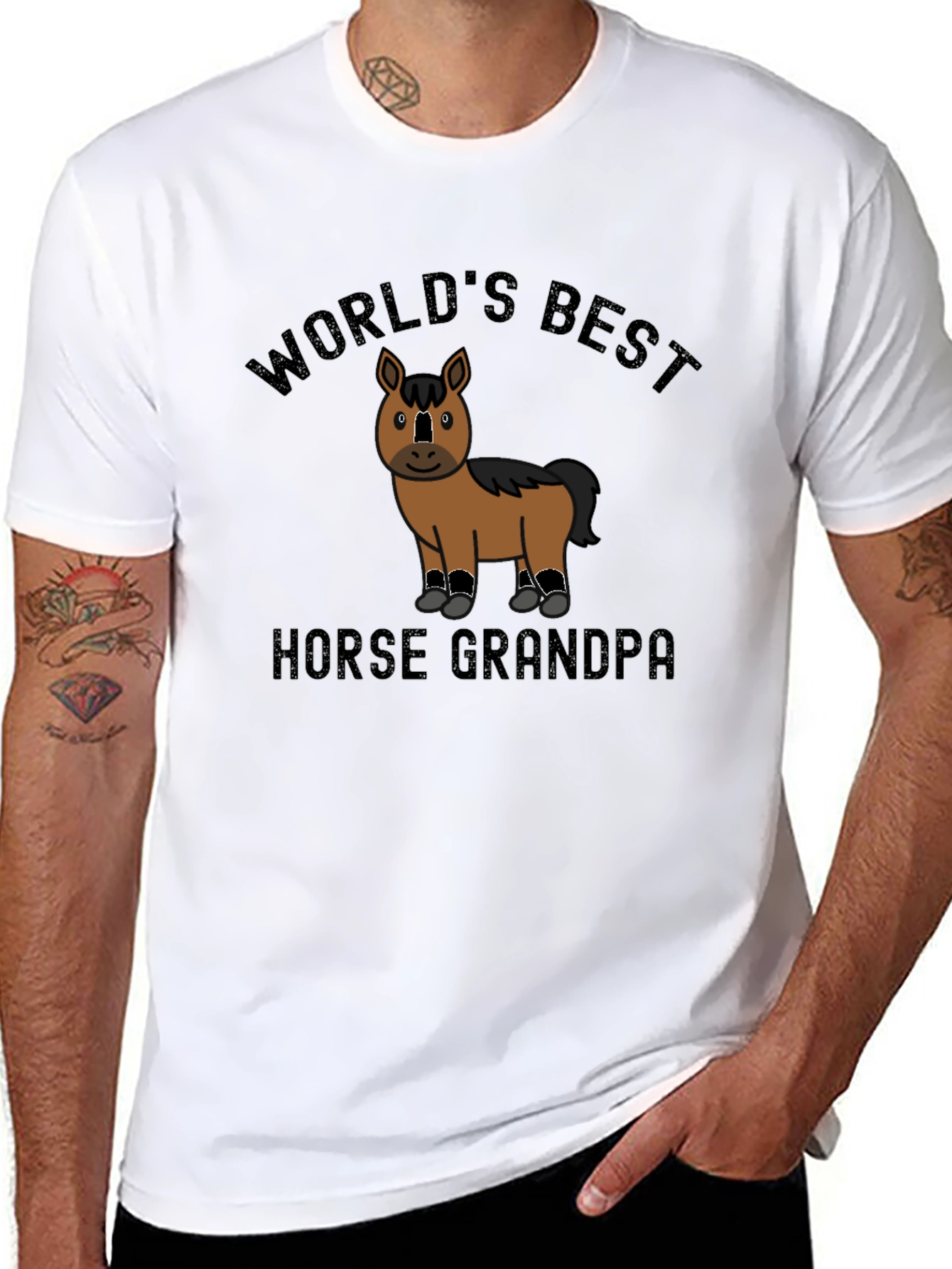 Worlds Best Horse Grandpa Novelty T-Shirt