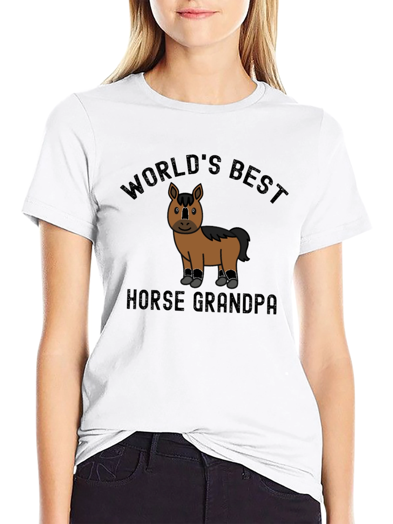 Worlds Best Horse Grandpa Novelty T-Shirt