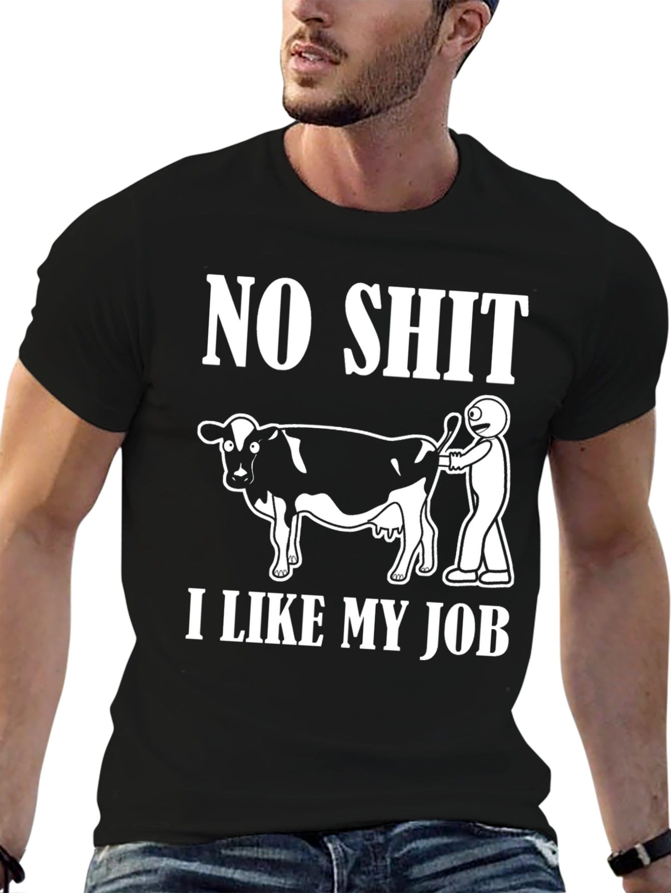No Shit I Like My Job Funny Cow T-Shirt