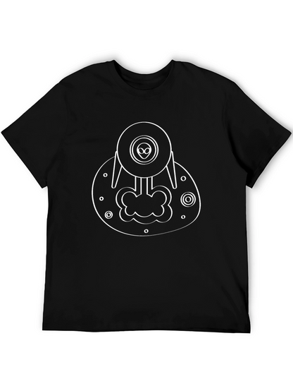 Alien Spaceship Graphic Black T-Shirt