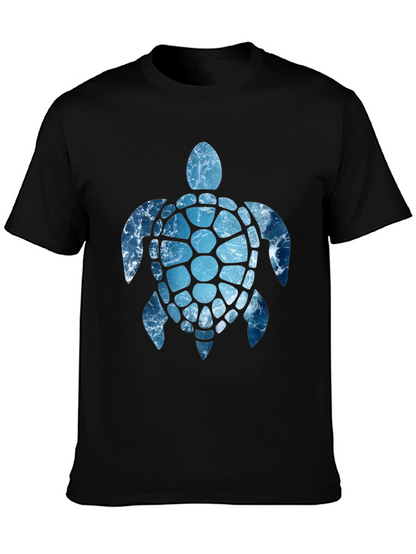 Ocean Wave Turtle Graphic Tee - Black