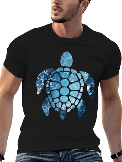 Ocean Wave Turtle Graphic Tee - Black