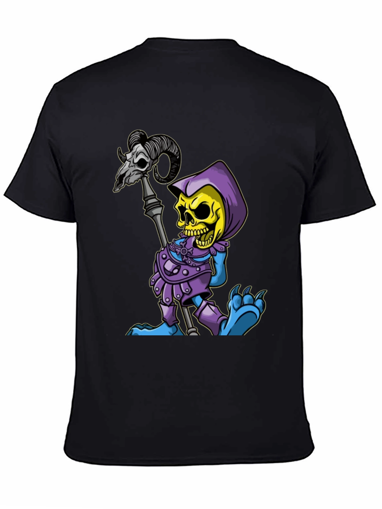 Skeletor Cartoon Graphic Black T-Shirt