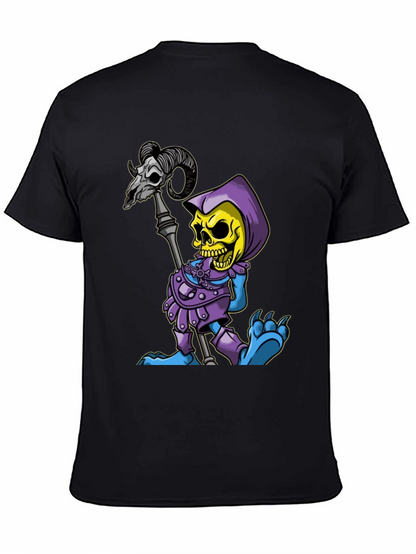 Skeletor Cartoon Graphic Black T-Shirt