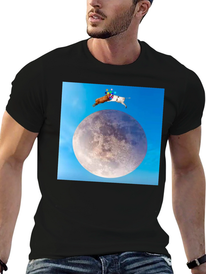 Novelty Moon Dogs Graphic T-Shirt