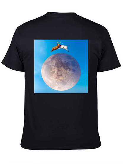 Novelty Moon Dogs Graphic T-Shirt