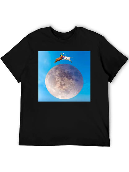Novelty Moon Dogs Graphic T-Shirt